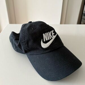 Nike Black Cap with White Embroidered Swoosh